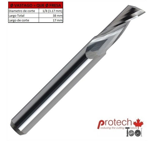 Fresa Router Cnc 1 Filo Metal Duro Ø 3 Mm Corte Util 17 Mm - Protech Tool